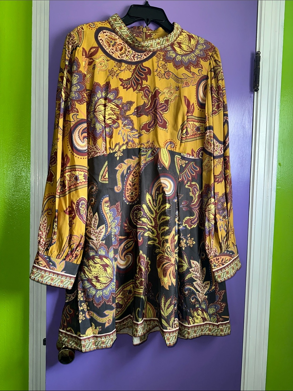 ANTONIO MELANI Mustard & Chocolate Paisley Tunic